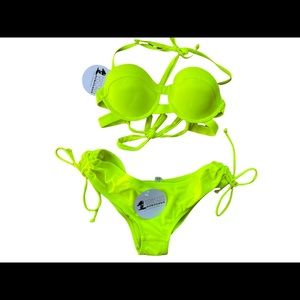 Neon Scrunch-butt Forever Young Bikini Swim suit set (NWT) S/M